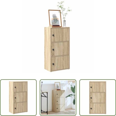 vidaXL Armadio per libri -  Libreria Rovere Sonoma 40x24x77 cm in Legno Multistrato
