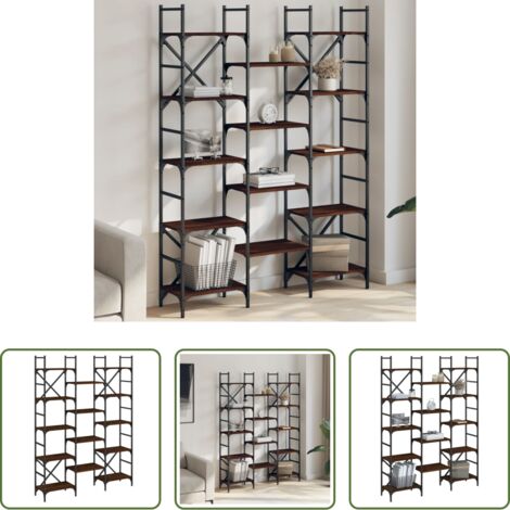 vidaXL Armadio per oggetti -  Libreria Rovere Marrone 127,5x28,5x172,5cm in Legno Multistrato