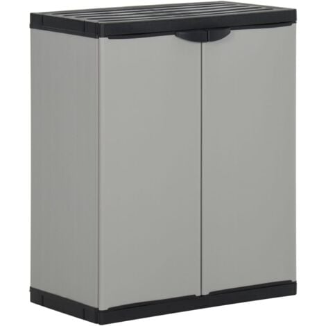 vidaXL Armadio per Rifiuti da Giardino Grigio e Nero 68x40x85 cm in PP
