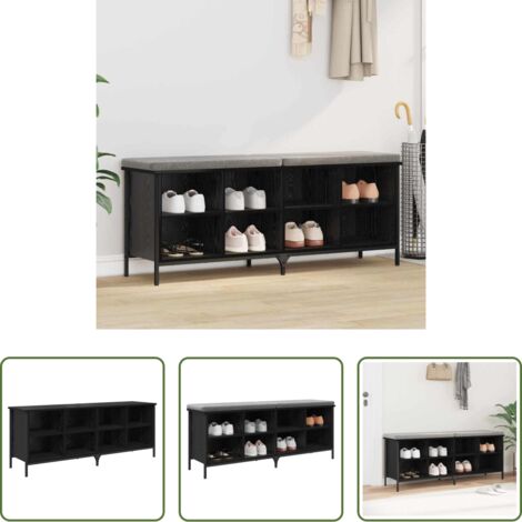 vidaXL Armadio per scarpe -  Mobile per scarpe con lo scaffale Rovere Nero 131 x 35 x 50 cm