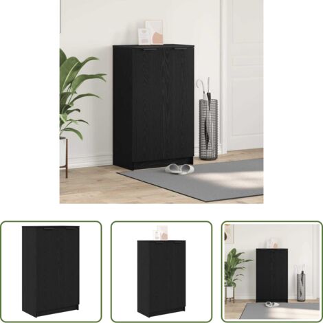 vidaXL Armadio per scarpe moderno -  Mobile per scarpe con lo scaffale Rovere Nero 59 x 35 x 100 cm