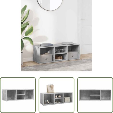 vidaXL Armadio per scarpe -  Panca Porta Scarpe Grigio Cemento 105x35x35cm Legno Multistrato