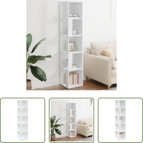vidaXL Armadio per soggiorno -  Armadio Angolare Bianco 33x33x164,5 cm in Truciolato