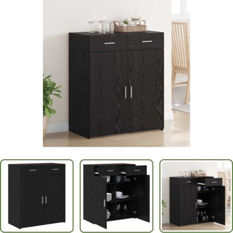 vidaXL Armadio per soggiorno -  Armadio Rovere nero 80 x 42.5 x 93.5 cm Legno multistrato