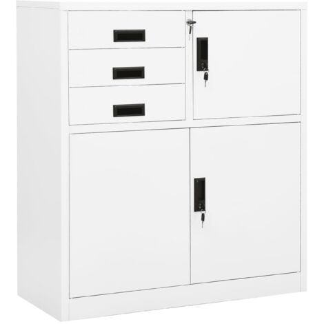 vidaXL Armadio per Ufficio Bianco 90x40x102 cm in Acciaio