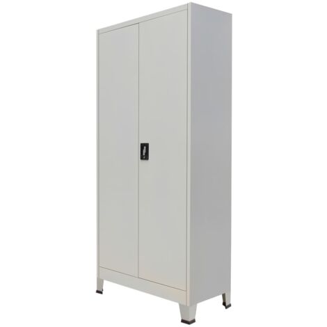 vidaXL Armadio per Ufficio con 2 Ante Acciaio 90x40x180 cm Grigio