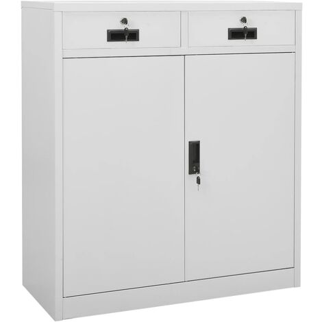 vidaXL Armadio per Ufficio Grigio Chiaro 90x40x102 cm in Acciaio