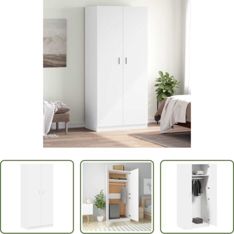 vidaXL Armadio per vestiti -  Armadio Bianco 90x52x200 cm in Legno Multistrato