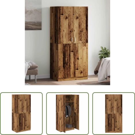 vidaXL Armadio portaoggetti -  Armadio Legno Antico 90x52x200 cm in Truciolato