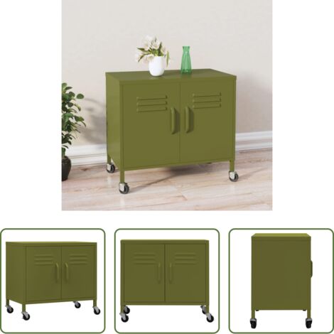 vidaXL Armadio regolabile -  Armadietto Verde Oliva 60x35x56 cm in Acciaio
