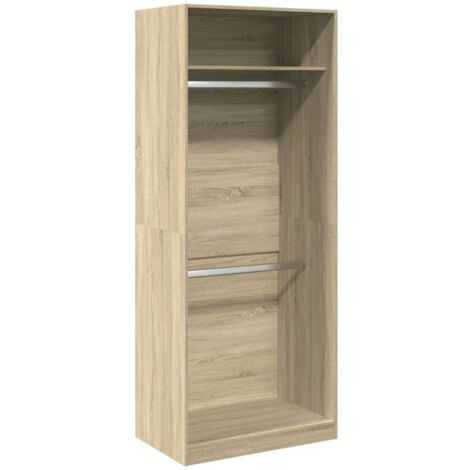 vidaXL Armadio Rovere Sonoma 80x50x200 cm in Legno Multistrato