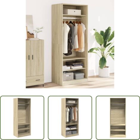vidaXL Armadio rovere sonoma -  Armadio Rovere Sonoma 80x50x200 cm in Legno Multistrato