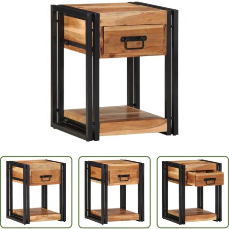 vidaXL Armadio rustico -  Armadio da Notte con cassetto 2 pcs Marrone 40 x 35 x 50 cm