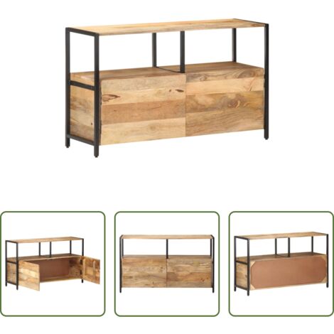 vidaXL Armadio rustico -  Credenza 110x35x65 cm in Legno Massello di Mango