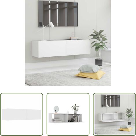 vidaXL Armadio tv in legno -  Mobile Porta TV Bianco 120x30x30 cm in Legno Multistrato