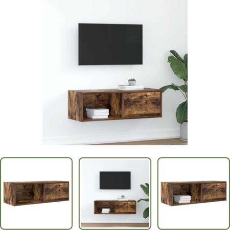 vidaXL Armadio tv in legno -  Mobile Porta TV Rovere Fumo 80x31x25,5 cm in Legno Multistrato