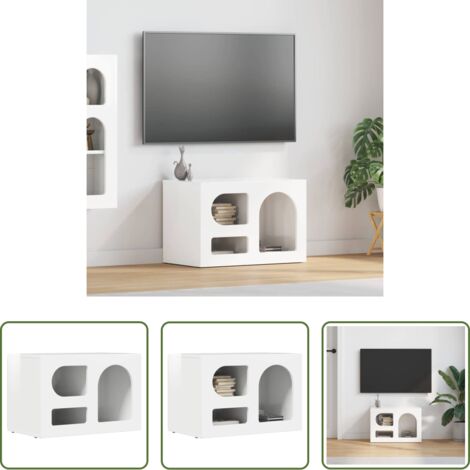 vidaXL Armadio TV -  Mobile TV Bianco Lucido 60 x 35 x 40 cm Legno multistrato
