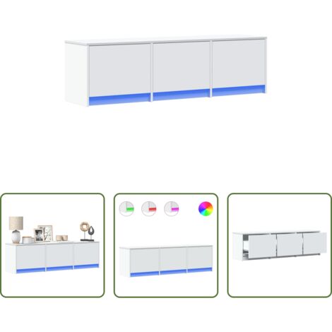 vidaXL Armadio TV -  Mobile TV con led Bianco 140 x 34 x 40 cm Legno multistrato