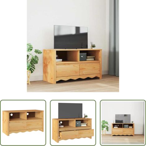vidaXL Armadio TV -  Mobile TV Drammen Rovere 99 x 43 x 55 cm Legno massello di pino