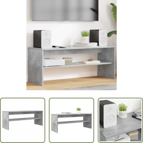 vidaXL Armadio TV -  Mobile TV Grigio cemento 100 x 35 x 40 cm Legno multistrato