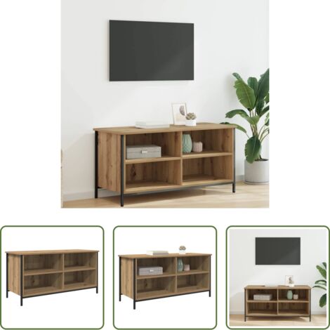 vidaXL Armadio TV -  Mobile TV Rovere artigianale 100 x 40 x 50 cm Legno multistrato