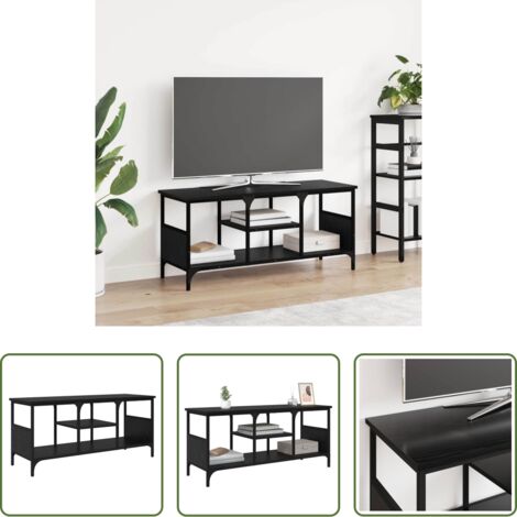 vidaXL Armadio TV -  Mobile TV Rovere Nero 100 x 35 x 45 cm