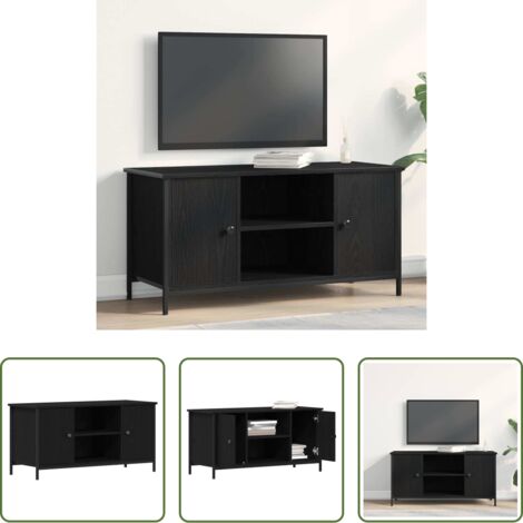 vidaXL Armadio TV -  Mobile TV Rovere nero 100 x 40 x 50 cm Legno multistrato
