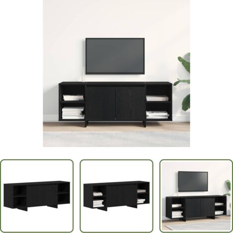 vidaXL Armadio TV -  Mobile TV Rovere Nero 120 x 30 x 40,5 cm Legno multistrato