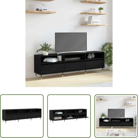 vidaXL Armadio TV -  Mobile TV Rovere Nero 150 x 30 x 45 cm Legno multistrato