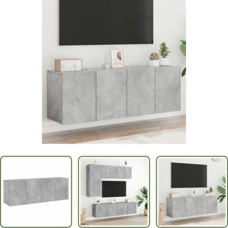 vidaXL Armadio TV -  Mobili TV a Parete 2pz Grigio Cemento 60x30x41 cm