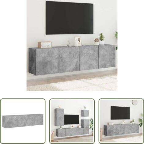 vidaXL Armadio TV -  Mobili TV a Parete 2pz Grigio Cemento 80x30x41 cm