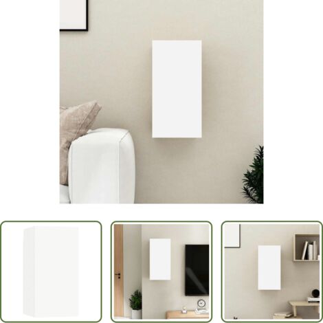 vidaXL Armadio TV sospeso -  Mobile Porta TV Bianco 30,5x30x60 cm in Legno Multistrato