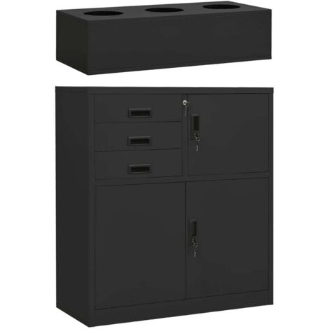vidaXL Armadio Ufficio con Fioriera Antracite 90x40x125 cm in Acciaio