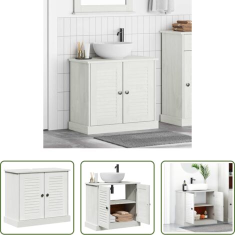vidaXL Armadio vintage -  Armadio sottolavello con porta VIGO Bianco e Bianco Antico