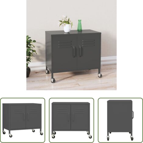 vidaXL Armario ajustable -  Armario de almacenamiento acero gris antracita 60x35x56 cm