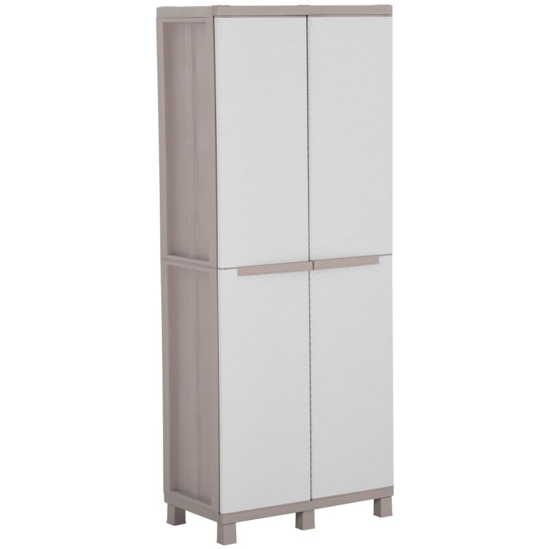 

Armario almacenamiento 2 puertas gris claro beige 68x37,5x170cm - Beige - Vidaxl