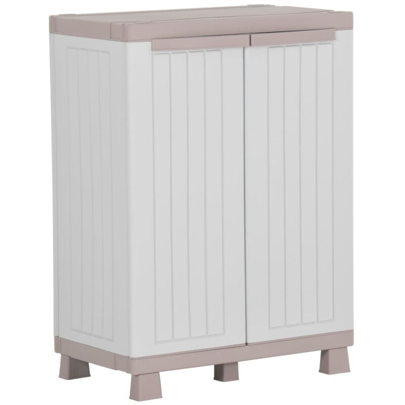 

vidaXL Armario almacenamiento 2 puertas gris claro beige 68x39x91,5 cm - Beige