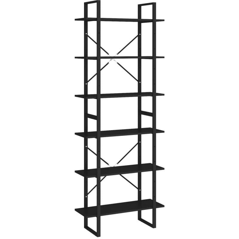 

vidaXL Armario alto aglomerado negro 80x30x210 cm - Negro