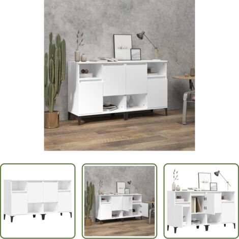 vidaXL Armario aparador -  Aparadores 2 uds madera contrachapada blanco 60x35x70 cm