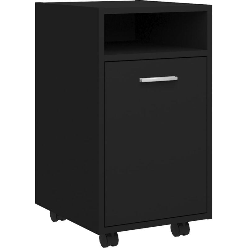 

Armario auxiliar con ruedas aglomerado 33x38x60 cm negro - Negro - Vidaxl