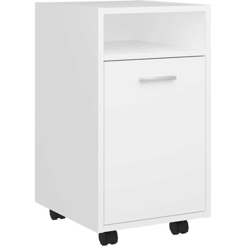 

Armario auxiliar con ruedas aglomerado 33x38x60 cm blanco - Blanco - Vidaxl