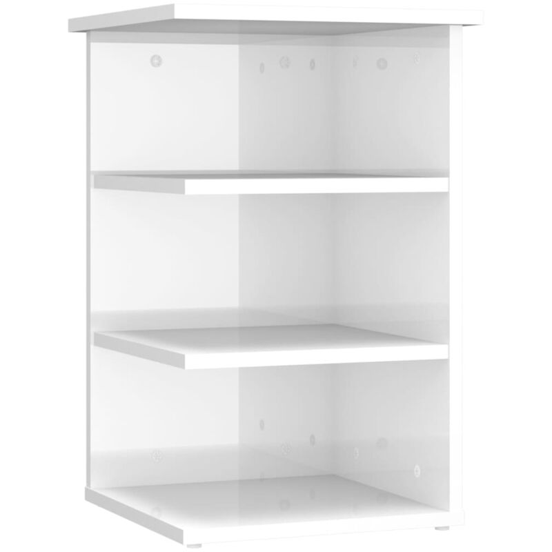 

vidaXL Armario auxiliar de aglomerado 35x35x55 cm blanco brillante - Blanco