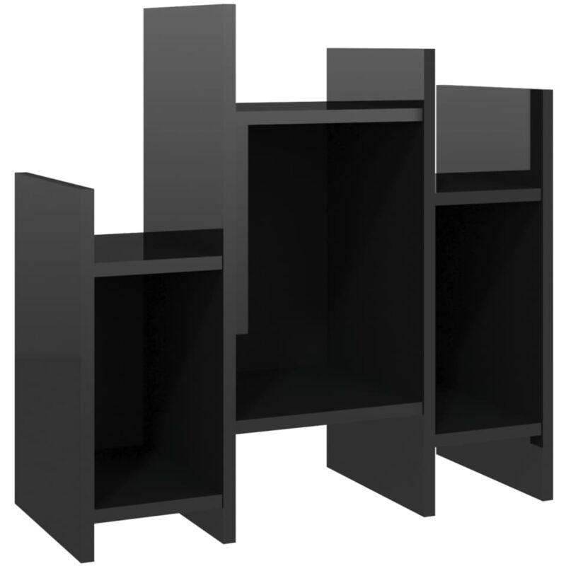 

vidaXL Armario auxiliar de aglomerado 60x26x60 cm negro brillante - Negro
