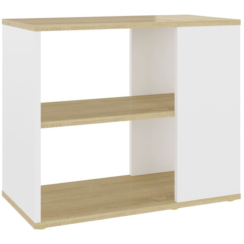 

vidaXL Armario auxiliar de aglomerado 60x30x50 cm blanco roble Sonoma - Blanco