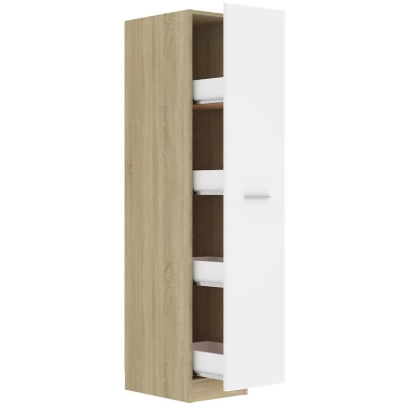 

Armario de boticario aglomerado 30x42,5x150 cm blanco roble Sonoma - Blanco - Vidaxl
