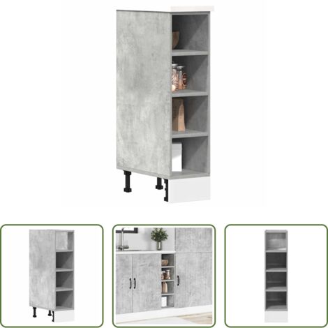 vidaXL Armario cocina -  Armario bajo "Riga" Gris Hormigón 20x44,5x81,5 cm Madera de ingeniería