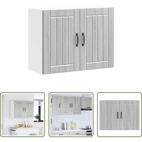 vidaXL Armario cocina gris -  Armario de pared cocina Lucca madera contrachapada gris sonoma