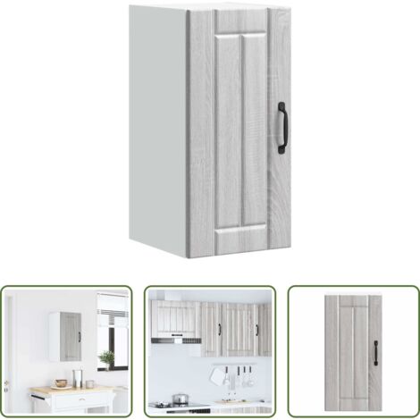 vidaXL Armario cocina gris -  Armario de pared cocina Lucca madera contrachapada gris sonoma