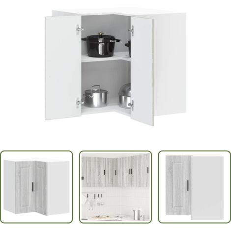 vidaXL Armario cocina madera contrachapada -  Mueble esquinero cocina Porto madera contrachapada gris sonoma