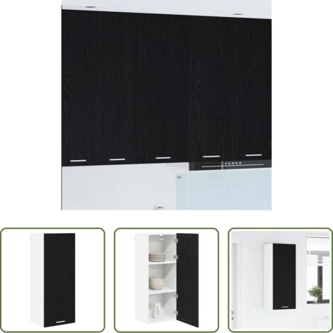 vidaXL Armario cocina moderno -  Mueble colgante con almacenamiento Roble Negro 40 x 31 x 100 cm